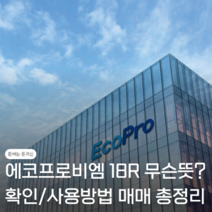 "일단 멈춰!" 에코프로비엠18R 무슨뜻? 확인방법·사용방법·가격·매도 총정리 5 에코프로비엠