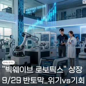 빅웨이브로보틱스 상장일 9/29 반토막..반등할까? 줍줍vs관망 2 빅웨이브로보틱스